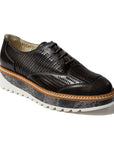 Liz Carbon Cow Leather with Gray Python